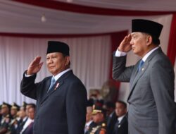 Crowds Cheer for Prabowo Subianto and Defense Minister Sjafrie as They Ride Maung in Handover Ceremony